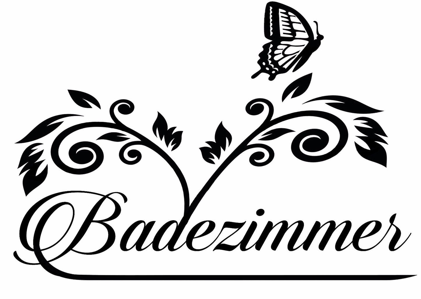 New Brand Wandtattoo / Tür Aufkleber Badezimmer Blume mit Schmetterling Küche neu 20x30 cm
