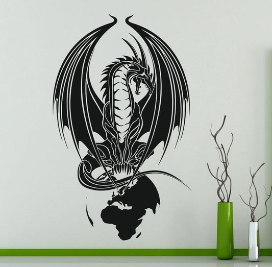 Hot  Dragon Planet Earth Wall Sticker Animals Vinyl Decal Car Home Any Room Interior Decoration Waterproof High Quality Mural