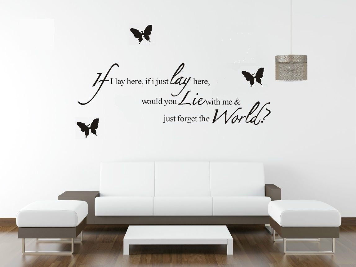 Hot If I Lay Here Wall Quote home Stickers Vinyl Decal Removable Mural DIY Art