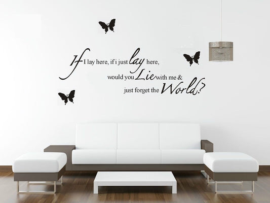 Hot If I Lay Here Wall Quote home Stickers Vinyl Decal Removable Mural DIY Art
