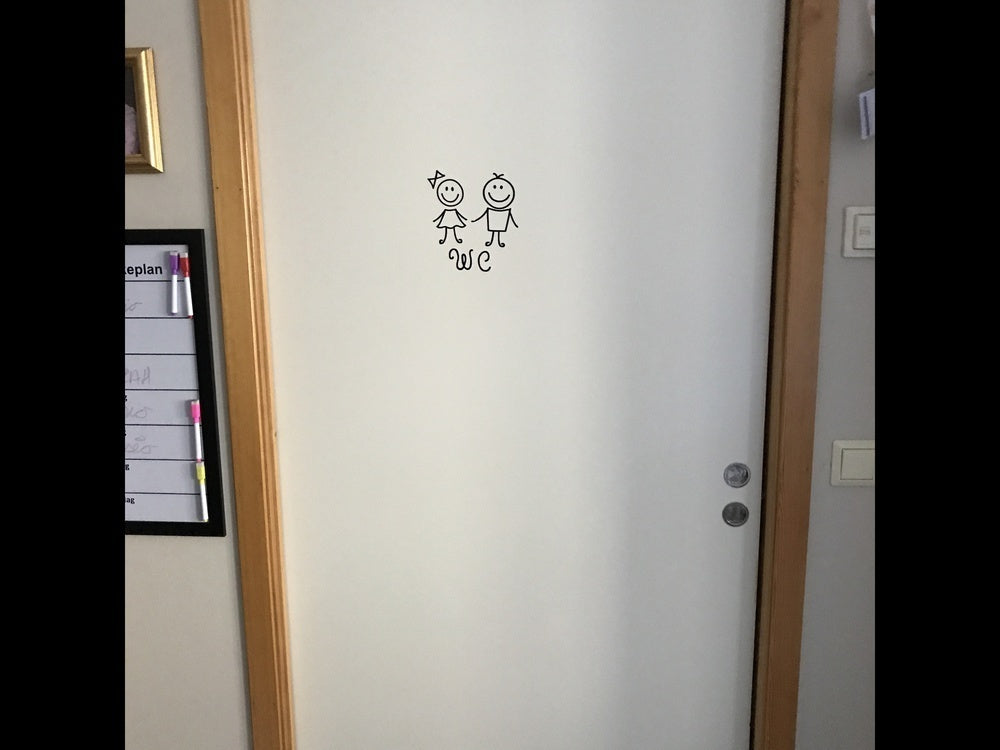 New Brand    Cartoon WC Sticker  Toliet Sticker Art Vinyl Humanoid Doll Wall Sticker