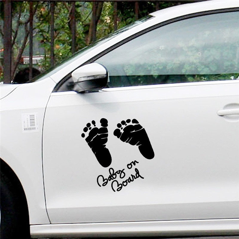 New Brand  Lovely Baby On Board Sign Safety Warning Window Stickers Decal Reflect in Car Stickers Family Auto Covers Baby Protect