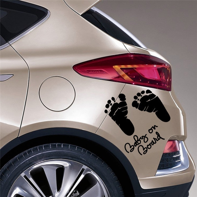 New Brand  Lovely Baby On Board Sign Safety Warning Window Stickers Decal Reflect in Car Stickers Family Auto Covers Baby Protect