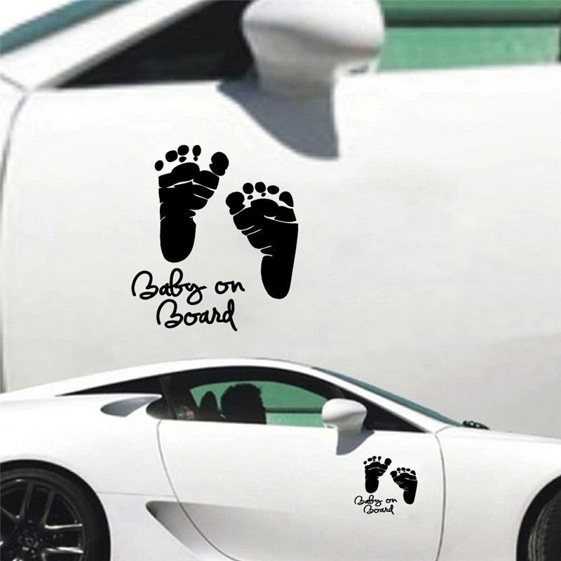 New Brand  Lovely Baby On Board Sign Safety Warning Window Stickers Decal Reflect in Car Stickers Family Auto Covers Baby Protect