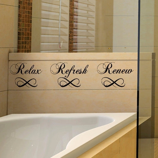 New Hot   Bathroom Wall Decal - Relax Refresh Re - Vinyl Sayings Bath Art Quote Sticker Home Decor