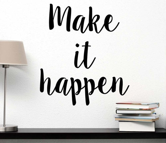 New Brand   Make it Happen wall decal inspirational saying motivational quote gym wall art saying office decor lettering