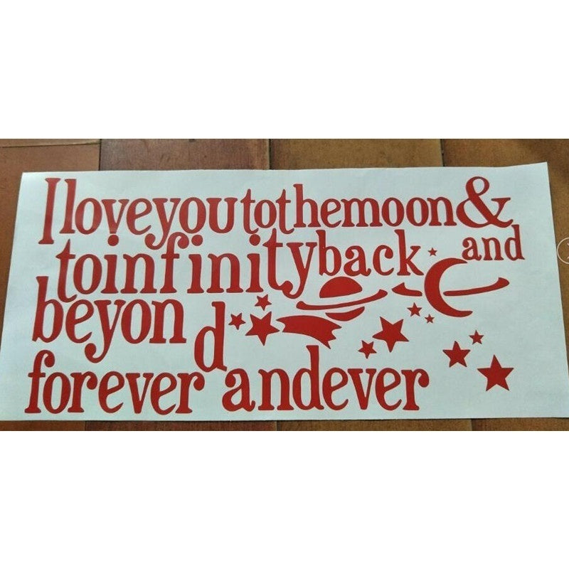 New Hot   Exquisite I love you to the moon Saying Quote mural Home Decor Art Removable Vinyl Wall Sticker Decals