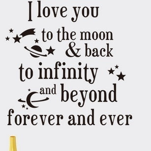 New Hot   Exquisite I love you to the moon Saying Quote mural Home Decor Art Removable Vinyl Wall Sticker Decals