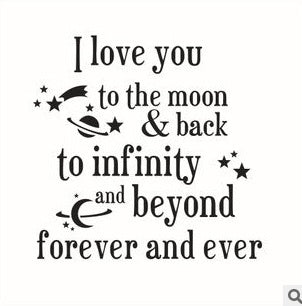 New Hot   Exquisite I love you to the moon Saying Quote mural Home Decor Art Removable Vinyl Wall Sticker Decals