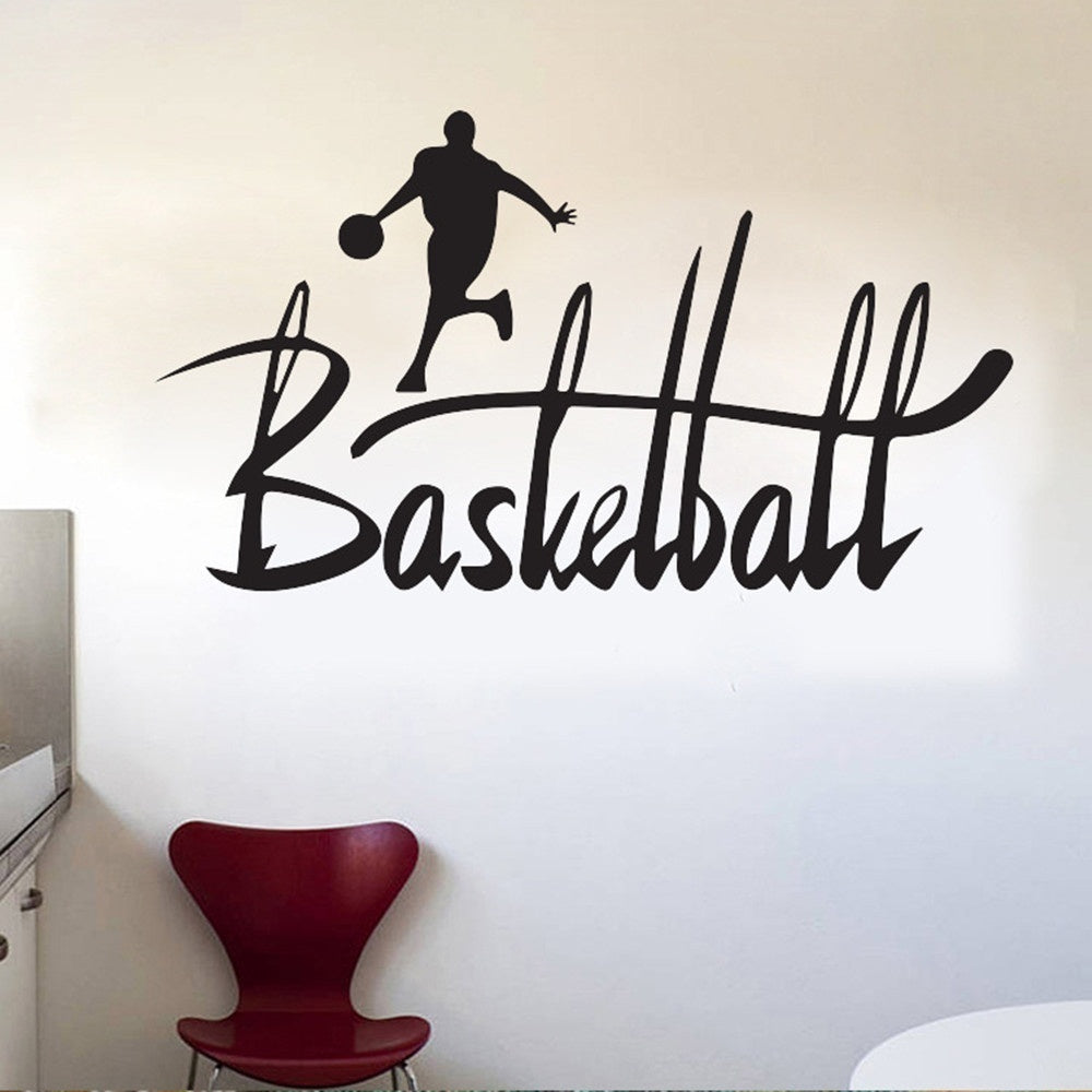 2018 NEW    Creative Basketball Sport Wall Sticker Removable Art Decal Vinyl Stickers