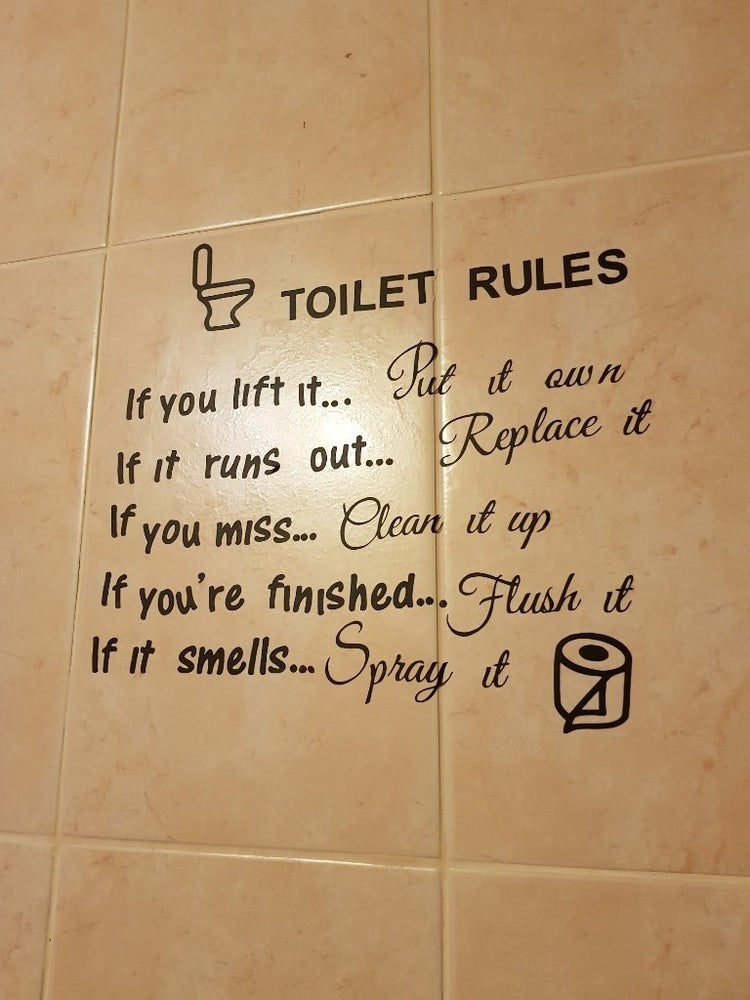 New Brand  DIY Toilet Rules Bathroom Toilet Wall Sticker Vinyl Art Decals Home Decoration