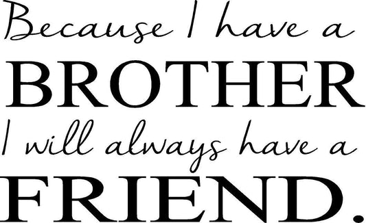 New Brand   Brother...have a Friend- boys bedroom vinyl wall decal