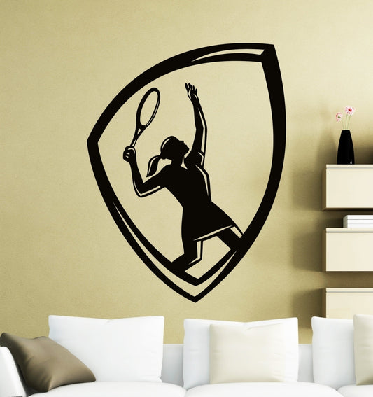 Fashion   Tennis Wall Sticker Sports Tennis Player Vinyl Decal Home Interior Decoration Waterproof High Quality Mural