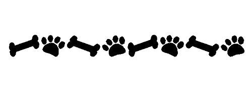 New Fashion  Dog Paw Prints And Bones Wall Decal Removable Pet Stickers Dog Wall Decor