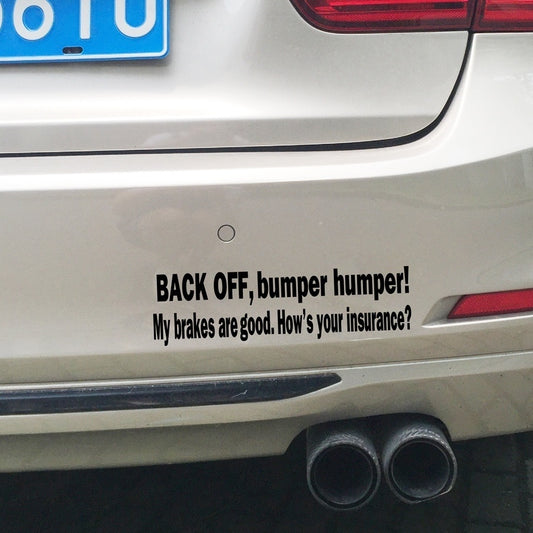 New Fashion  BACK OFF BUMPER HUMPER Tailgate Funny Car Truck Window Vinyl Decal Sticker