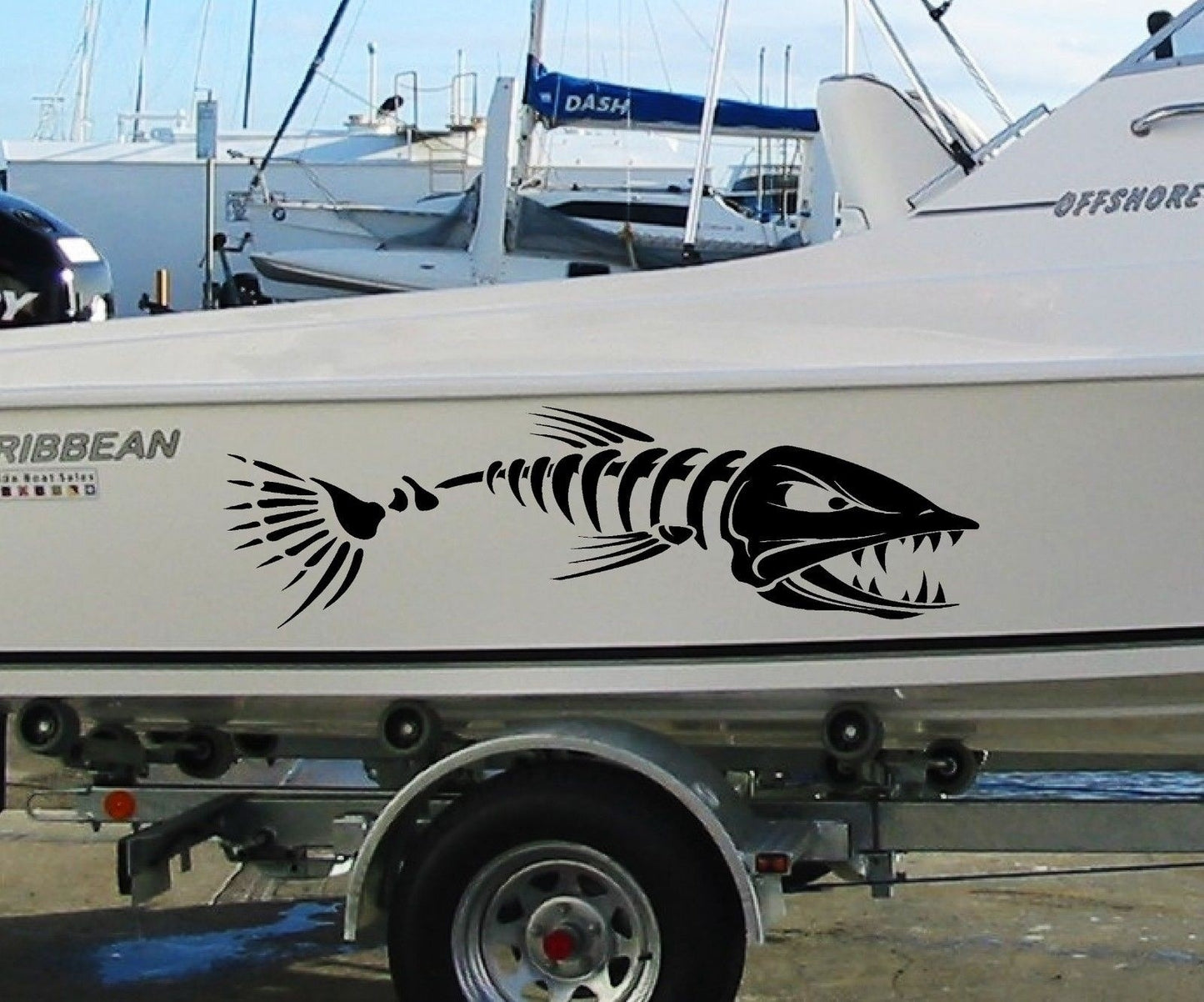 High-quality     Huge 900mm Fishing BOAT FISH Stickers Marine Vinyl Tackle Box Cabin or Hull