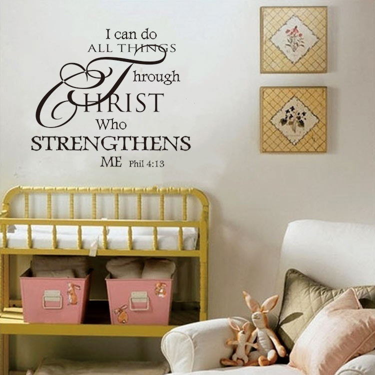 New Hot  I Can Do All Things Letters Words Removable Wall Sticker Decals Home Vinyl