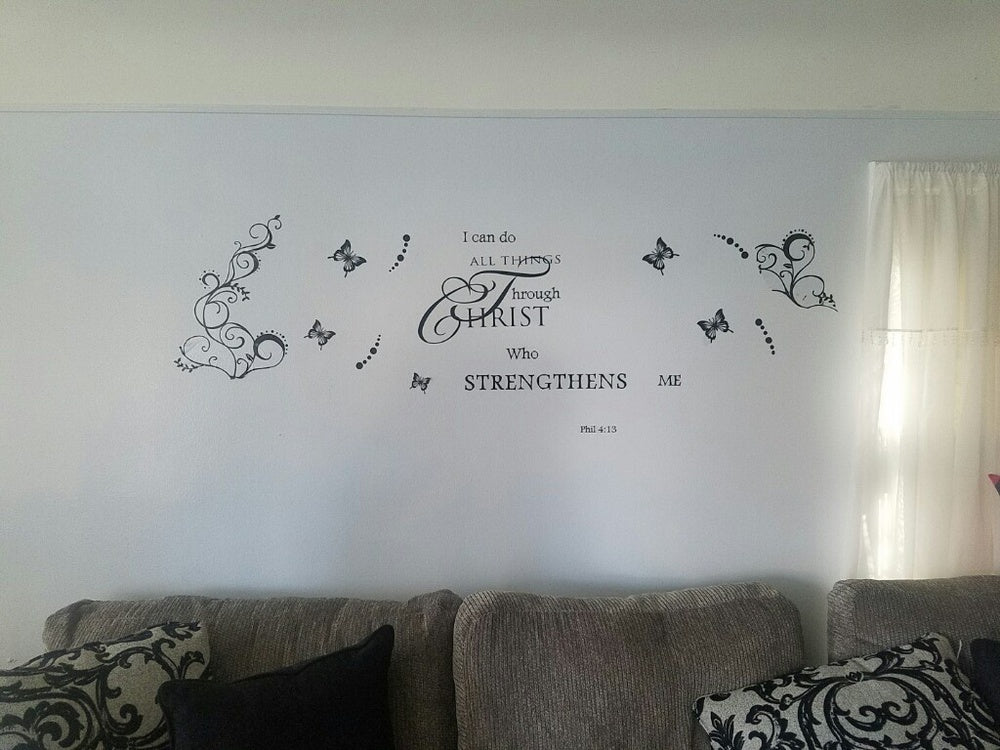 New Hot  I Can Do All Things Letters Words Removable Wall Sticker Decals Home Vinyl