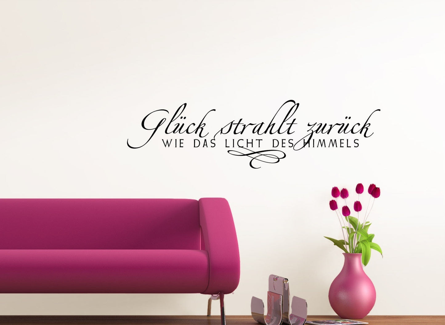 Hot Wandtattoo Wandsticker Wandaufkleber Sprüche Glück strahlt 85x23