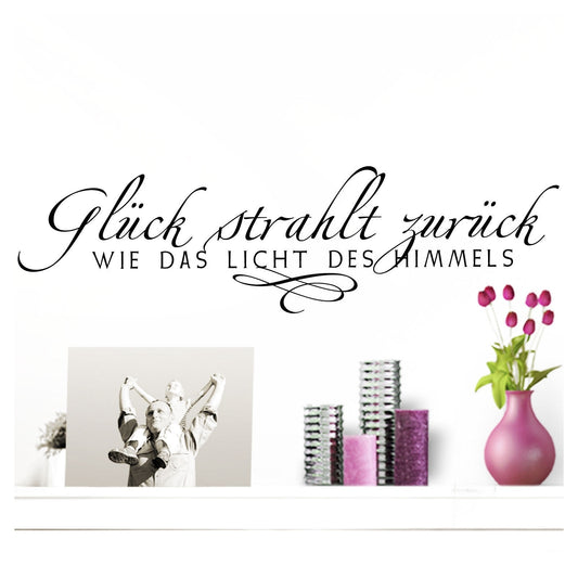 Hot Wandtattoo Wandsticker Wandaufkleber Sprüche Glück strahlt 85x23