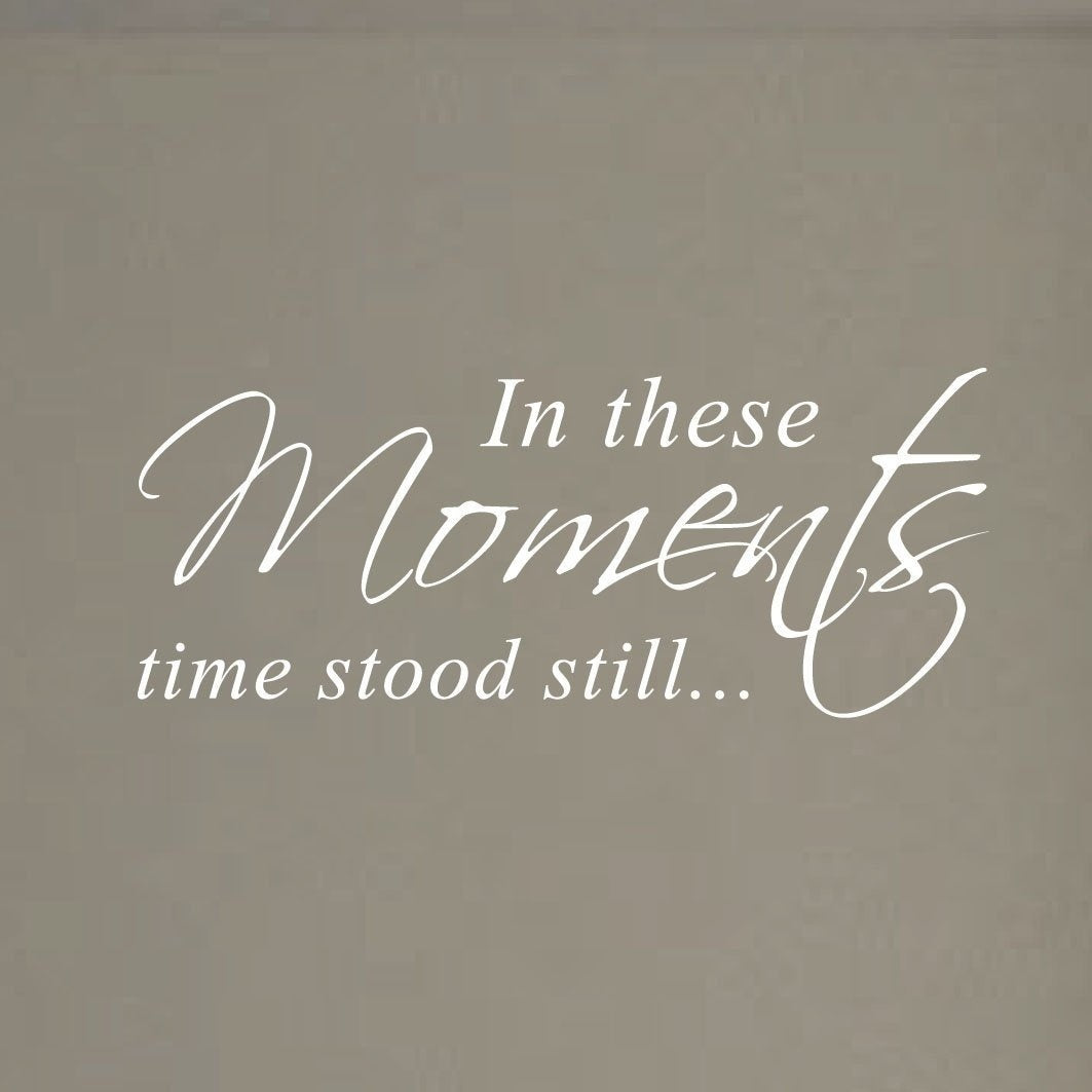 In These Moments Time Stood Still Home Wall Decal Sticker Family Quote