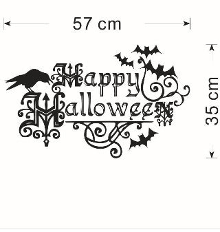 2018 NEW   Exquisite Happy Hallowmas home decor decal Vinyl Wall Sticker bat Removable DIY Kitchen Decor House Decals