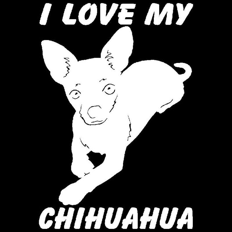 New Hot  10.3cm*15.1cm I Love My Chihuahua Dog Animal Car-Styling Car Sticker Vinyl S4-0193