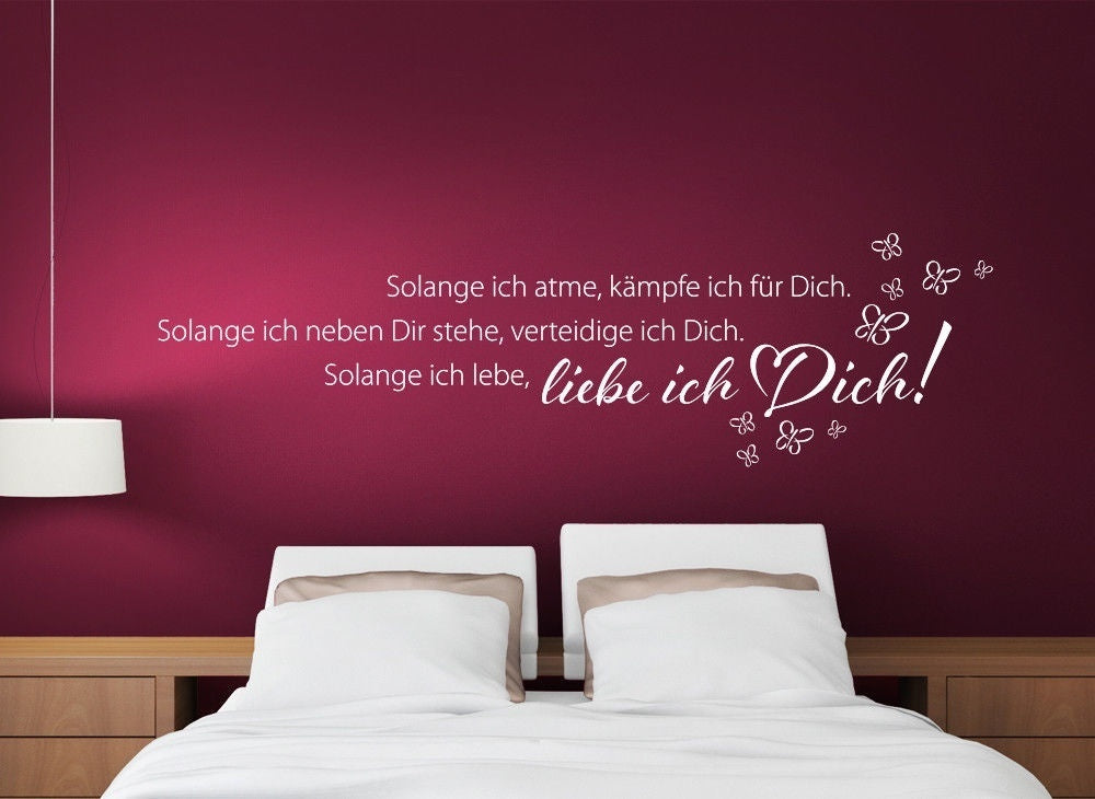 New Fashion Wandtattoo Wandsticker Wandaufkleber Schlafzimmer Spruch Liebe ich Dich