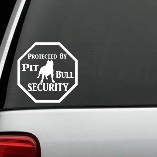 Protected By Pit Bull Pitbull Security Decal Sticker