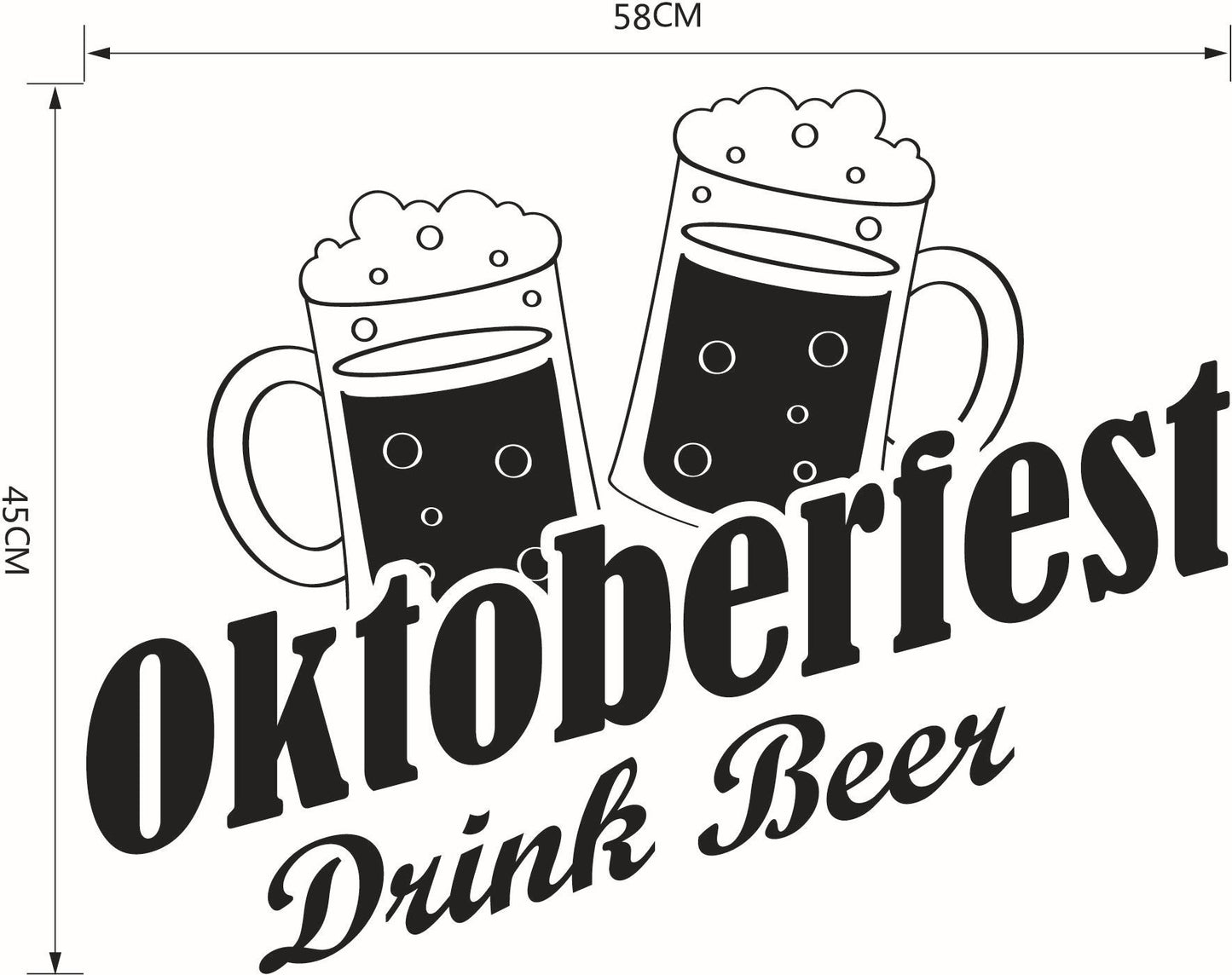 High-quality  Oktoberfest Drink Beer Vinyl Kitchen Wall Stickers Utensils Cutlery Restaurant Removable Wall Sticker Home Decoration