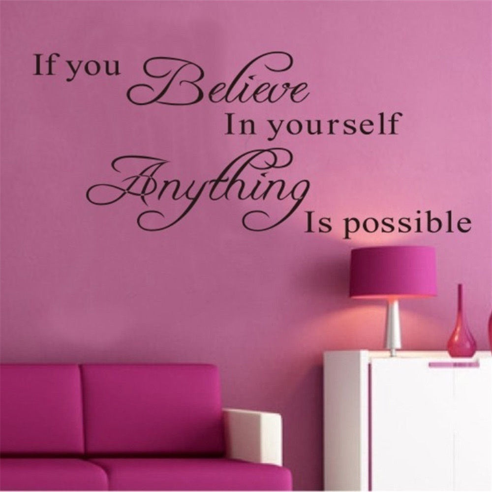 High-quality   Inspirational Quote If You Believe In Yourself Decals Wall Sticker Art Decal Mural Sticker Decal Decor