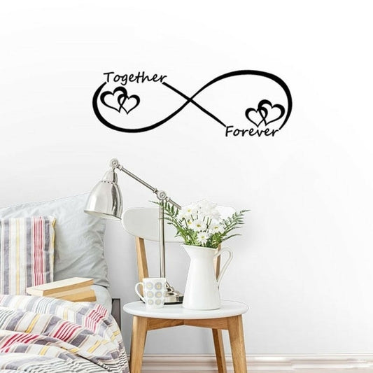 New Fashion  Together Forever Inspirational Quotes Wall Stickers Home Decoration Diy Study Room Bedroom Mural Art Vinyl Decals