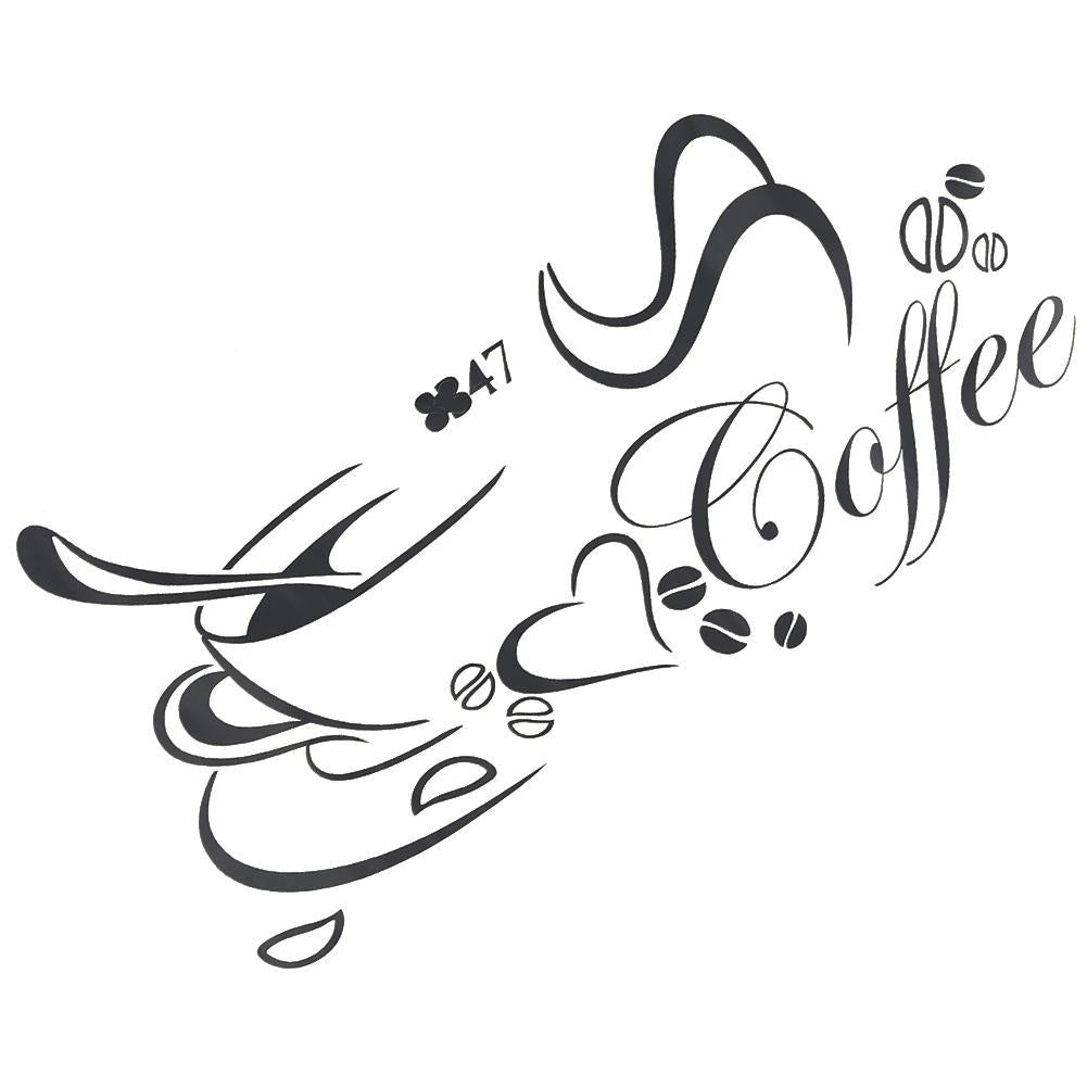 2018 NEW    Wall Decal DIY Decoration Coffee Cup Heart Wall Sticker/Home Sticker Decals