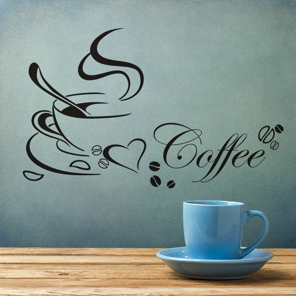 2018 NEW    Wall Decal DIY Decoration Coffee Cup Heart Wall Sticker/Home Sticker Decals