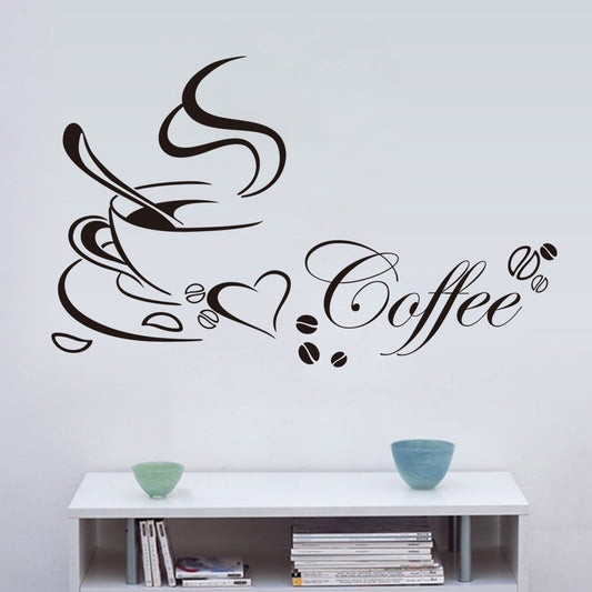 2018 NEW    Wall Decal DIY Decoration Coffee Cup Heart Wall Sticker/Home Sticker Decals