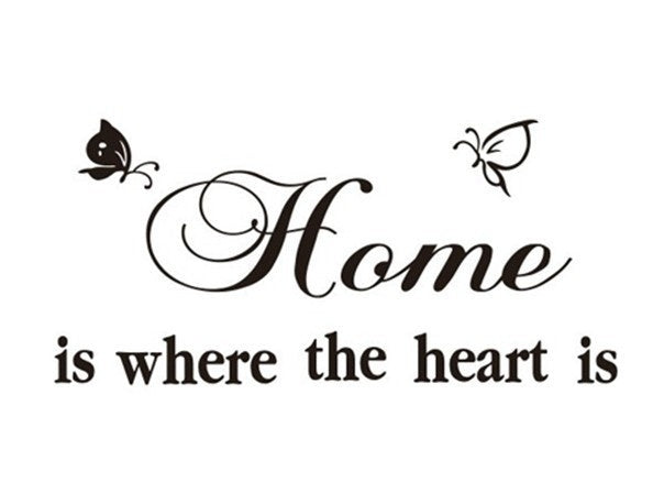 New Brand   Home is Where the heart is Wall Quote Sticker Decals Home Decor Vinyl Removable