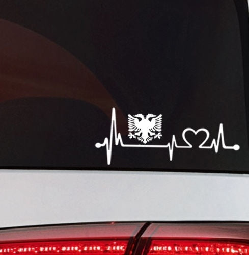 Fashion Albanien Herzschlag Auto Aufkleber Albania Flag Sticker Albanien Flagge tattoo
