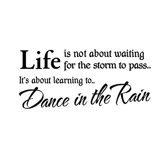High-quality  Life Is not About Waiting for The Storm To Pass InsPirational Wall Stickers for Home Vinyl Wall Decal