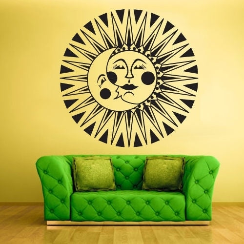 Hot Wall Decal Vinyl Sticker Decals Crescent Sun Moon Funny