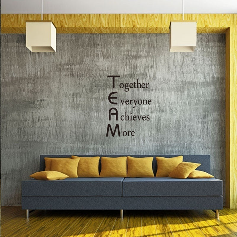 High-quality   Team Motivational Quote Office Wall Sticker , Together Everyone Achieves More Inspirational Vinyl Decal Office Wall Art Decor