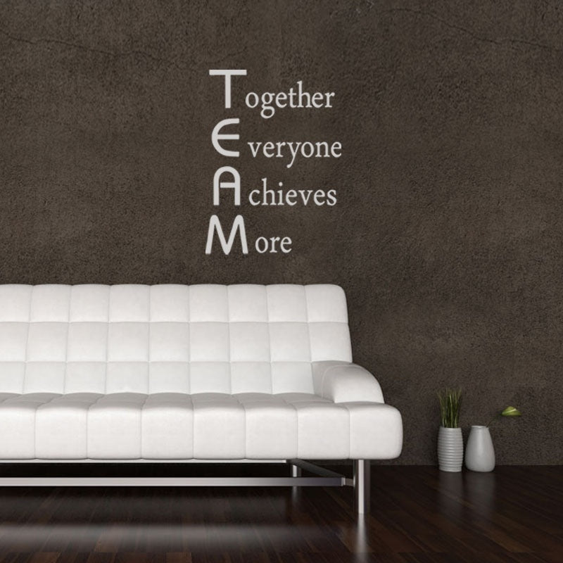 High-quality   Team Motivational Quote Office Wall Sticker , Together Everyone Achieves More Inspirational Vinyl Decal Office Wall Art Decor