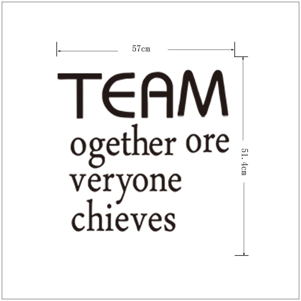 High-quality   Team Motivational Quote Office Wall Sticker , Together Everyone Achieves More Inspirational Vinyl Decal Office Wall Art Decor