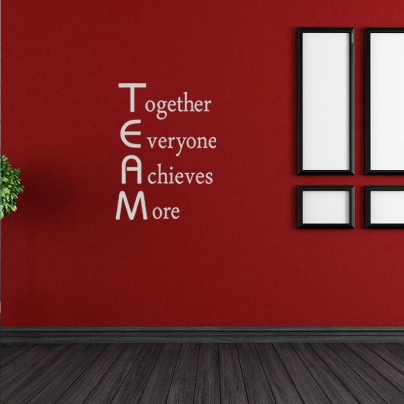 High-quality   Team Motivational Quote Office Wall Sticker , Together Everyone Achieves More Inspirational Vinyl Decal Office Wall Art Decor