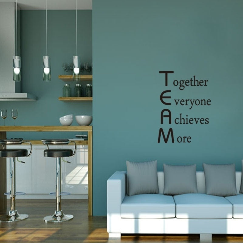 High-quality   Team Motivational Quote Office Wall Sticker , Together Everyone Achieves More Inspirational Vinyl Decal Office Wall Art Decor