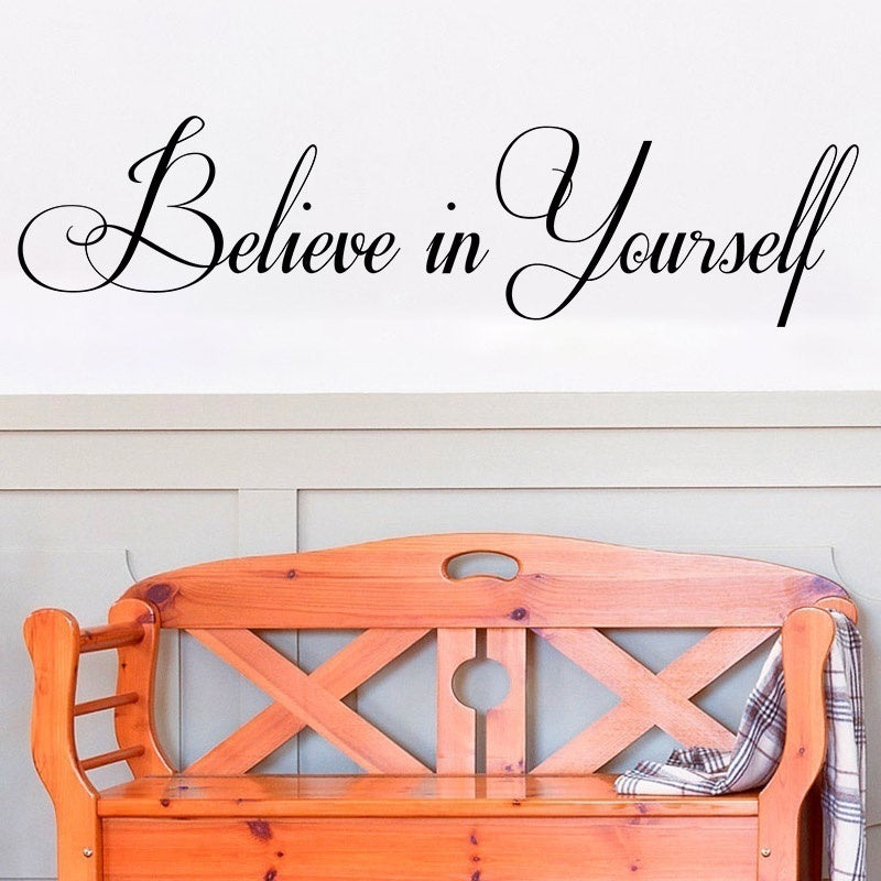 New Fashion  Believe In Yourself Wall Decal Inspiring Quotes Stickers Vinyl Lettering
