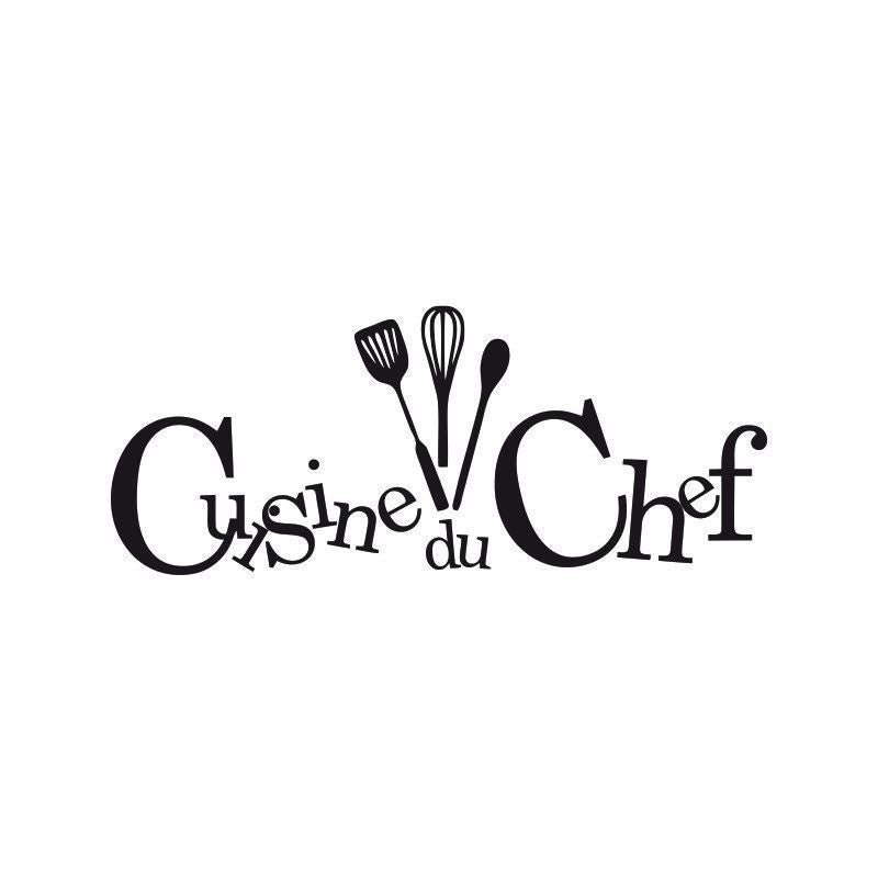 2018 NEW   Cuisine du chef Art home decoration removable wall stickers PVC wallpaper waterproof (Color: Black)