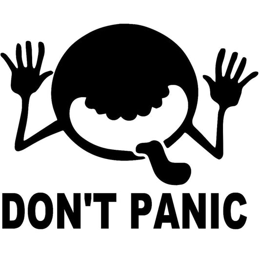 New Hot 14X11.2CM HITCHHIKER'S Guide Don't Panic Funny Vinyl Decal Car Sticker Car-styling