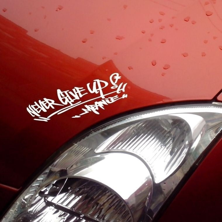 New Brand   motorcycle sticker never give up car  stickers waterproof stikers for cars