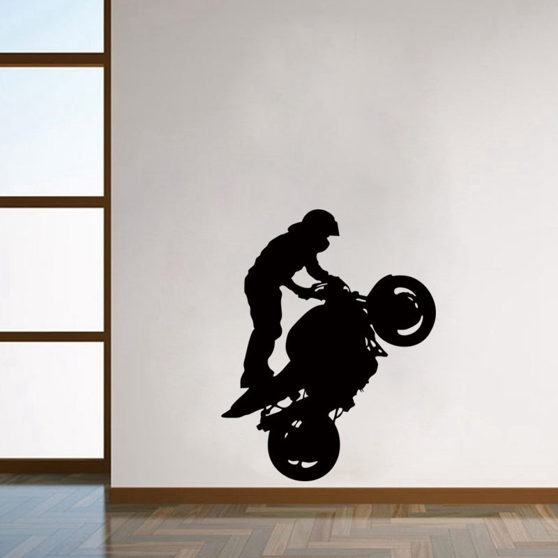 New Brand  Motorbike Stunt Wall Art Stricker Wall Decal Home Decoration Wall Mural For Boys Room DIY