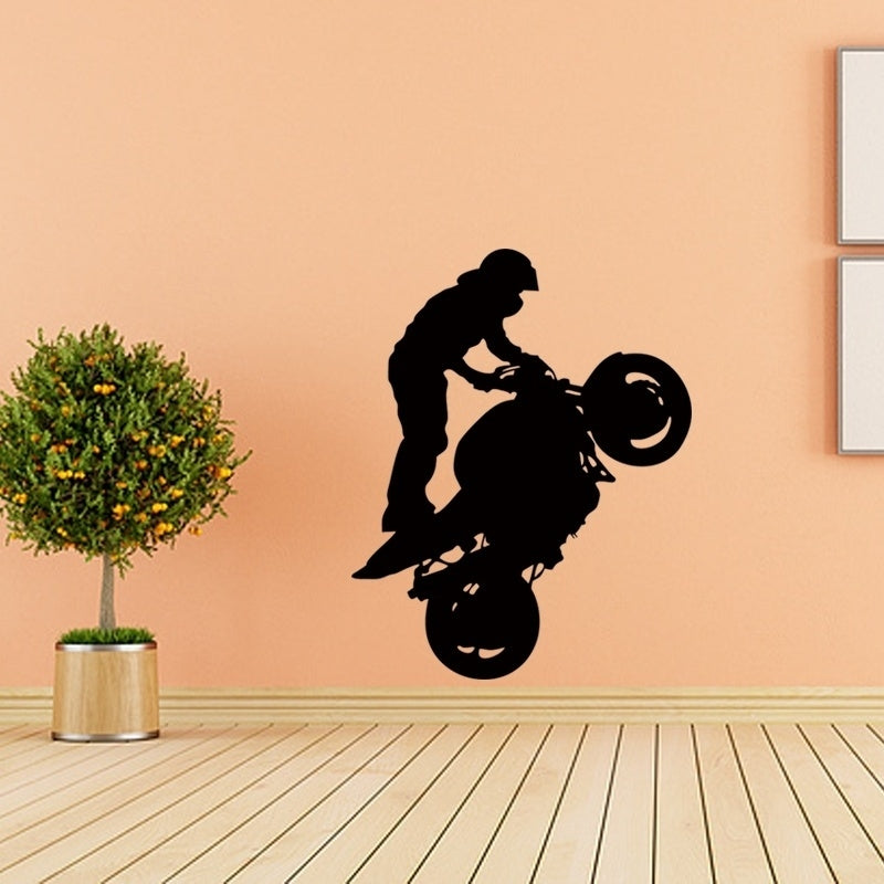 New Brand  Motorbike Stunt Wall Art Stricker Wall Decal Home Decoration Wall Mural For Boys Room DIY